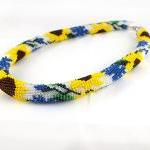 Beads Crochet Rope Necklace With Cornflower And..