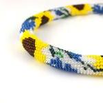 Beads Crochet Rope Necklace With Cornflower And..